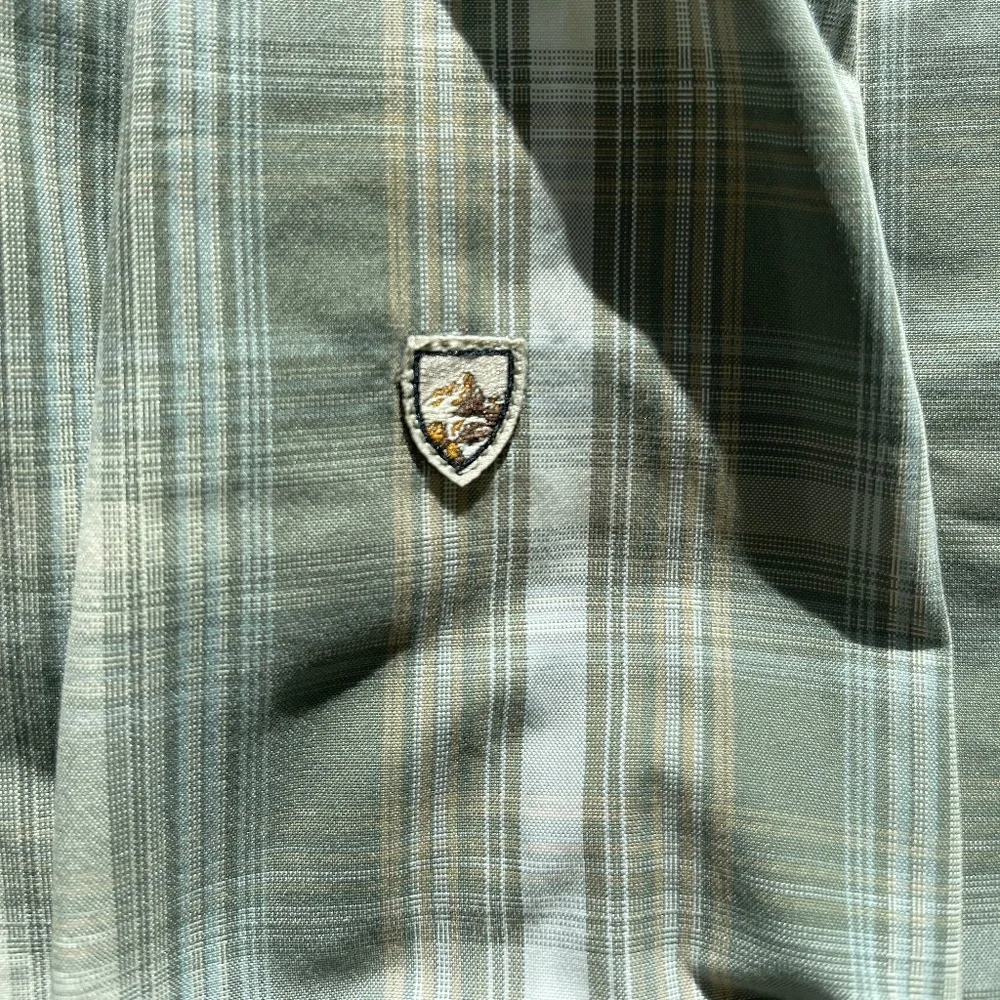 Kühl Response Lite Long Sleeve Button Up Plaid Green Lightweight Shirt Large - Picture 12 of 12